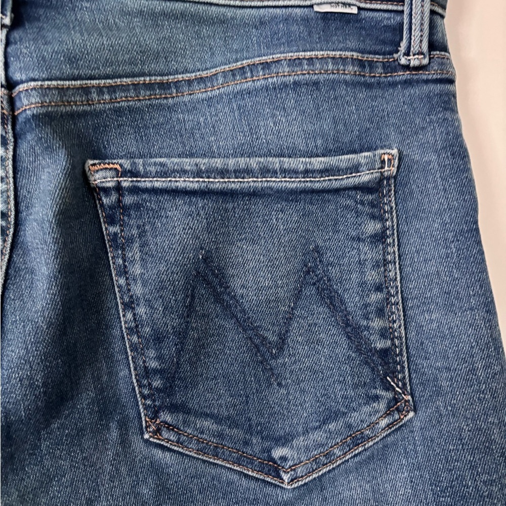 MOTHER Mid Rise Rambler Zip Ankle Jeans in Blue